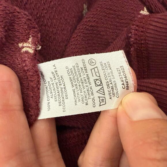 Lou & Grey Sweatshirt Womens Extra Small Red Star Embroidered Boxy Relaxed - Picture 8 of 9